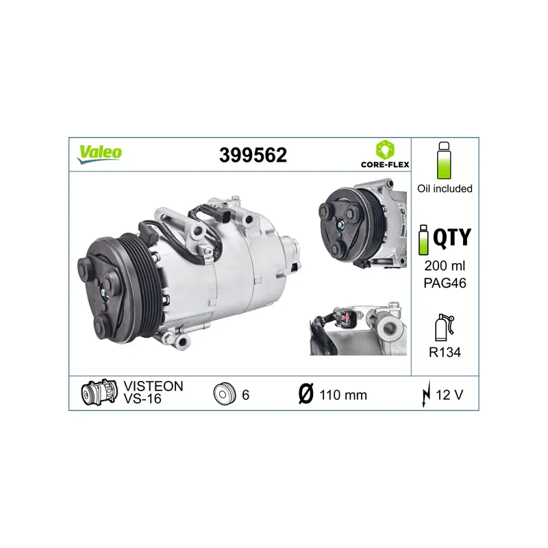 Compresseur, climatisation VALEO 399562
