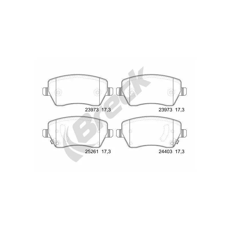 Jeu de 4 plaquettes de frein avant BRECK 24403 00 702 00