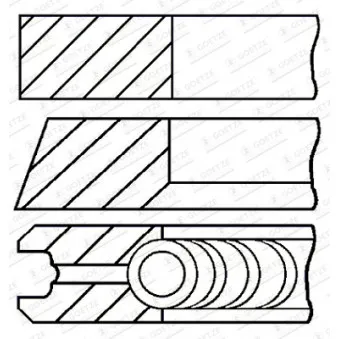 Jeu de segments de pistons GOETZE ENGINE 08-103007-00