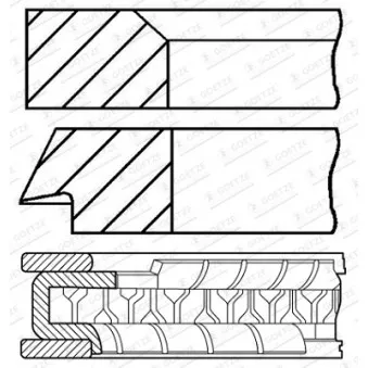 Jeu de segments de pistons GOETZE ENGINE 08-104200-00