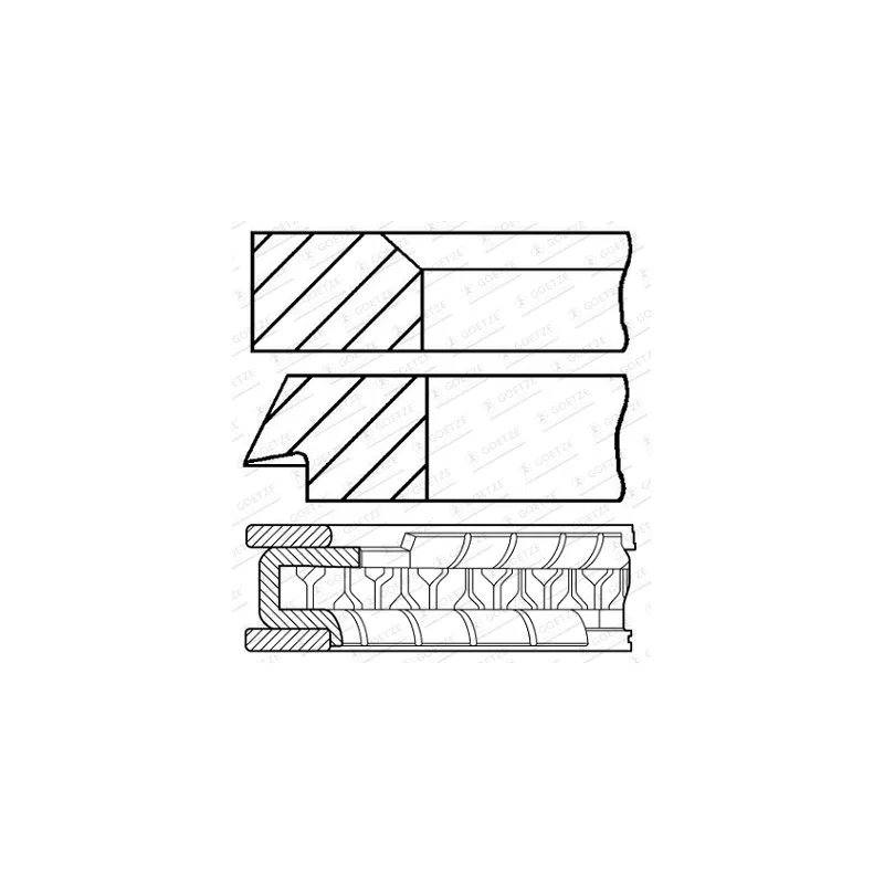 Jeu de segments de pistons GOETZE ENGINE 08-104207-00