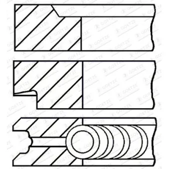 Jeu de segments de pistons GOETZE ENGINE 08-107100-10