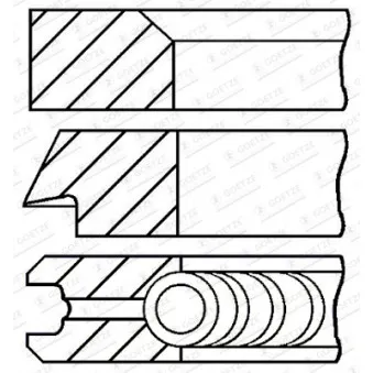 Jeu de segments de pistons GOETZE ENGINE 08-109107-00