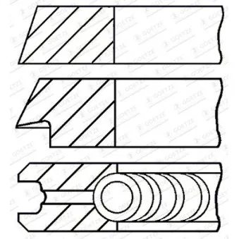 Jeu de segments de pistons GOETZE ENGINE 08-109407-10