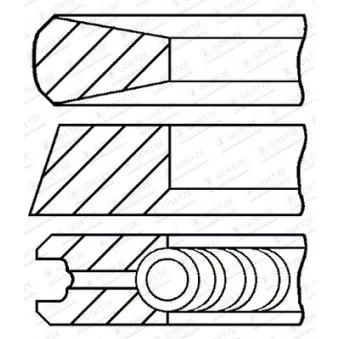 Jeu de segments de pistons GOETZE ENGINE 08-135305-00