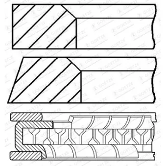 Jeu de segments de pistons GOETZE ENGINE 08-154200-00