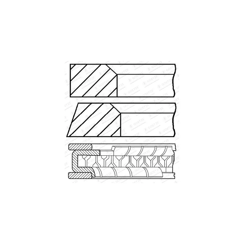 Jeu de segments de pistons GOETZE ENGINE 08-154206-00