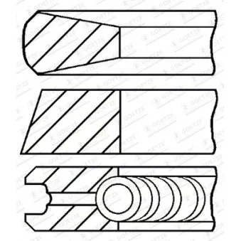 Jeu de segments de pistons GOETZE ENGINE 08-154900-00