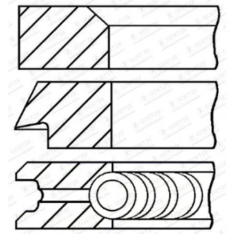 Jeu de segments de pistons GOETZE ENGINE 08-203108-00