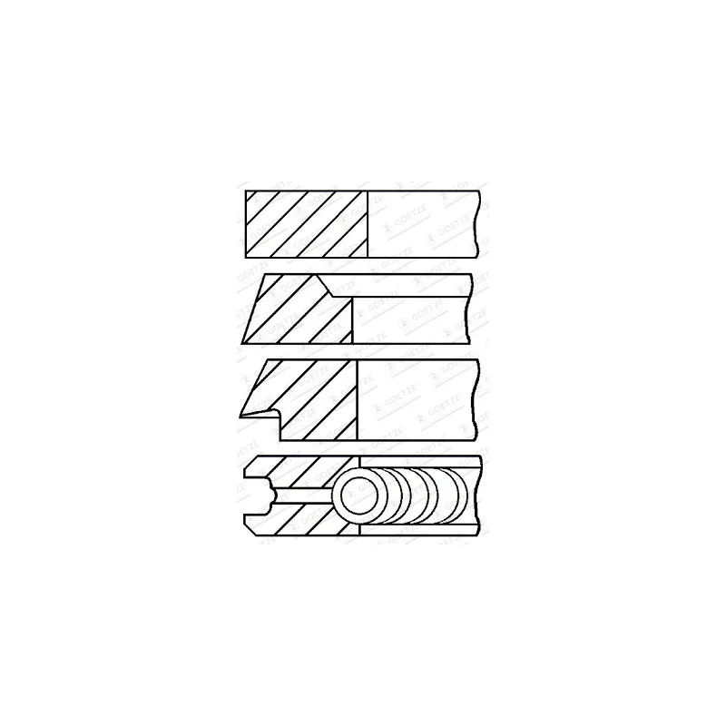 Jeu de segments de pistons GOETZE ENGINE 08-214800-10