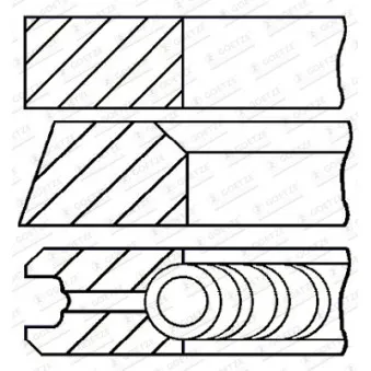 Jeu de segments de pistons GOETZE ENGINE 08-215507-10