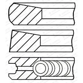 Jeu de segments de pistons GOETZE ENGINE 08-287107-00