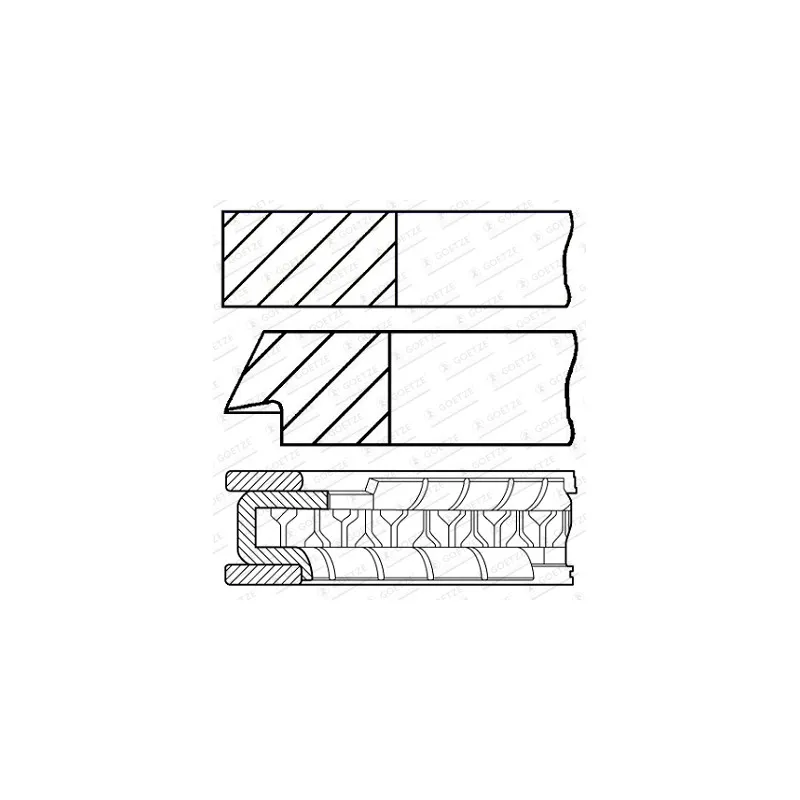 Jeu de segments de pistons GOETZE ENGINE 08-307300-00