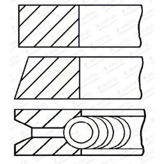 Jeu de segments de pistons GOETZE ENGINE 08-336400-00