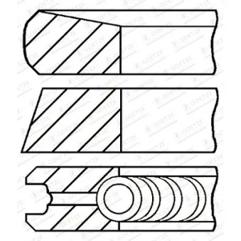 Jeu de segments de pistons GOETZE ENGINE 08-373807-00