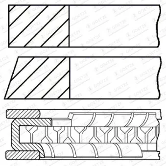 Jeu de segments de pistons GOETZE ENGINE 08-374400-00