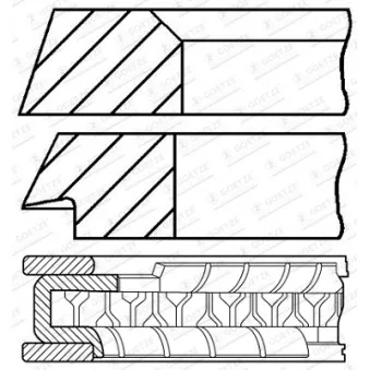 Jeu de segments de pistons GOETZE ENGINE 08-390200-00