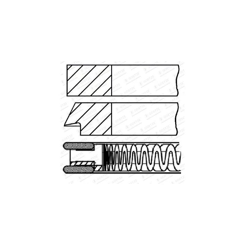 Jeu de segments de pistons GOETZE ENGINE 08-424400-00