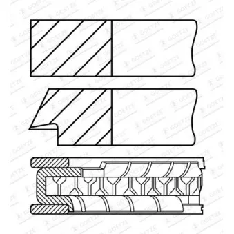 Jeu de segments de pistons GOETZE ENGINE 08-430100-00