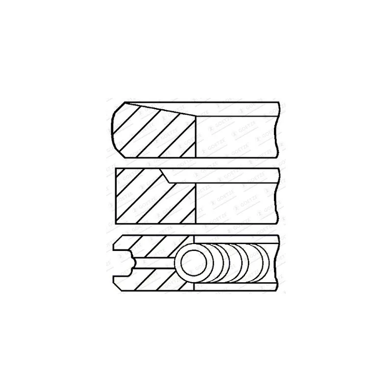 Jeu de segments de pistons GOETZE ENGINE 08-431707-00