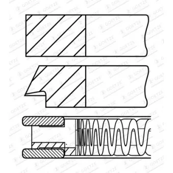 Jeu de segments de pistons GOETZE ENGINE 08-448807-00