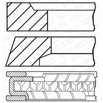 Jeu de segments de pistons GOETZE ENGINE 08-786800-00