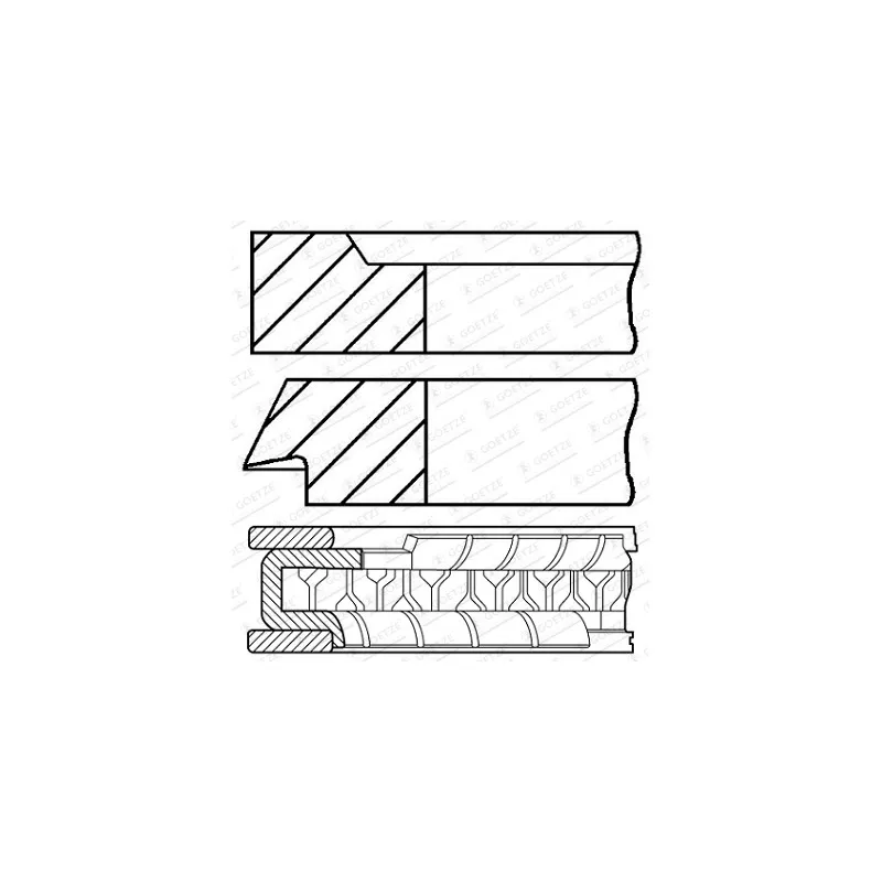 Jeu de segments de pistons GOETZE ENGINE 08-963300-00