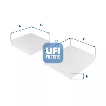 Filtre, air de l'habitacle UFI 53.143.00