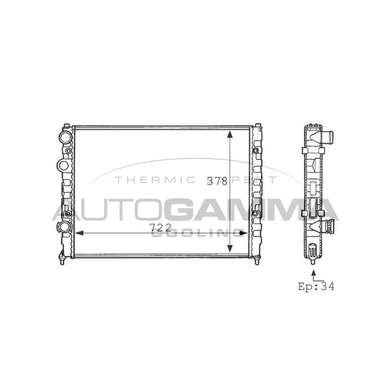 Radiateur, refroidissement du moteur AUTOGAMMA 101078