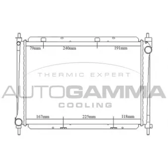 Radiateur, refroidissement du moteur AUTOGAMMA 104297