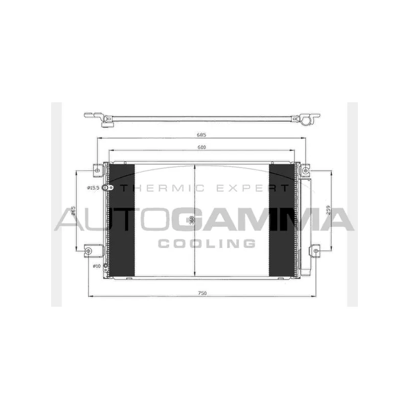 Condenseur, climatisation AUTOGAMMA 104445