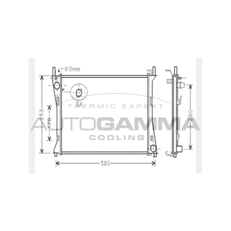 Radiateur, refroidissement du moteur AUTOGAMMA 104506