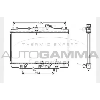 Radiateur, refroidissement du moteur AUTOGAMMA 104513