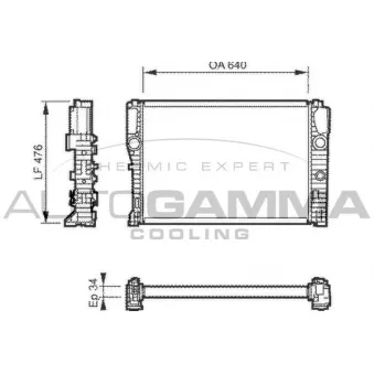 Radiateur, refroidissement du moteur AUTOGAMMA 104541