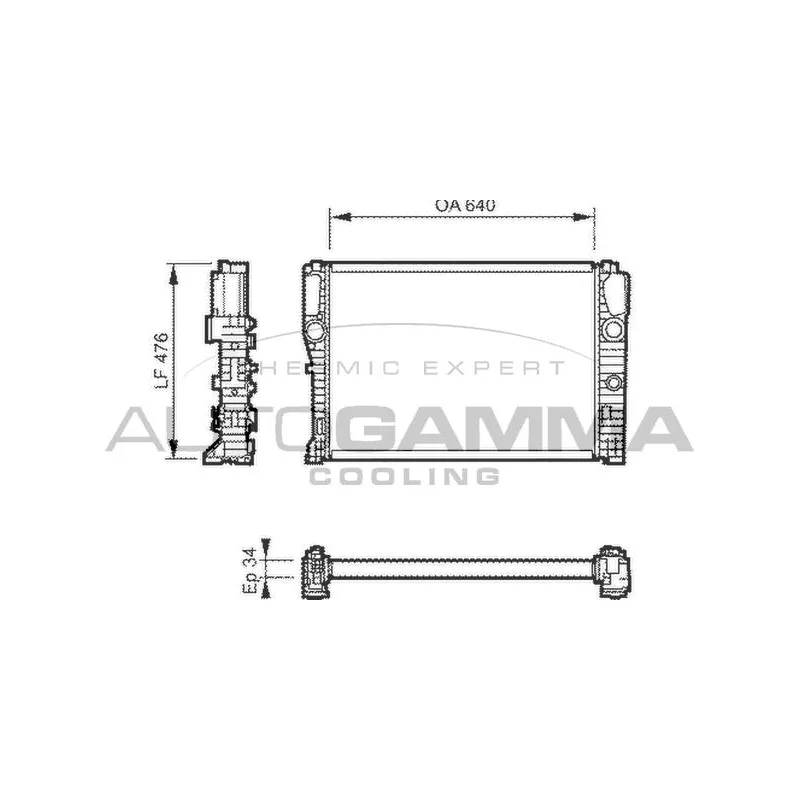 Radiateur, refroidissement du moteur AUTOGAMMA 104541