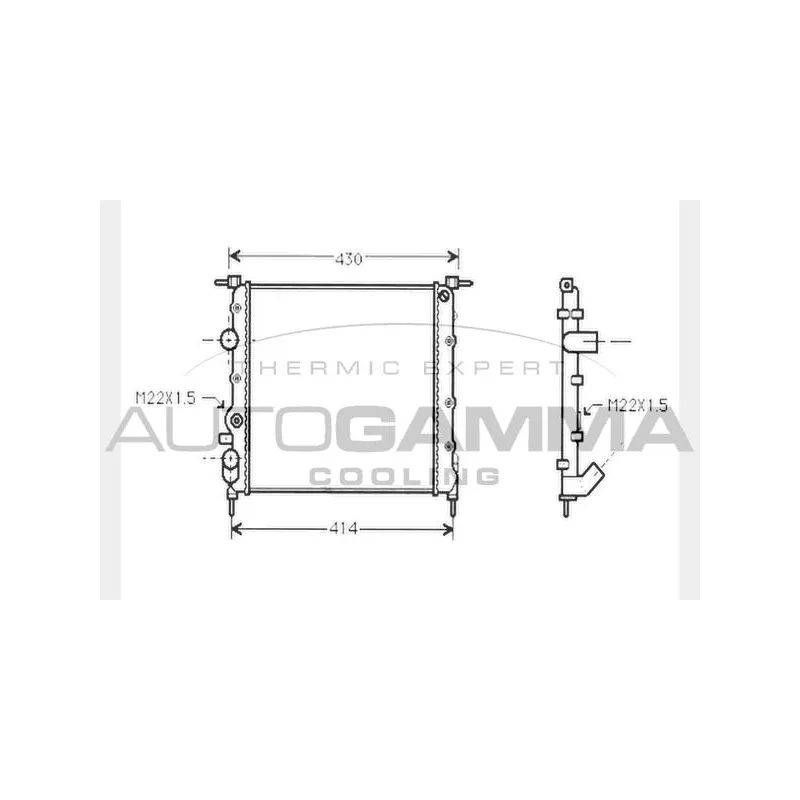 Radiateur, refroidissement du moteur AUTOGAMMA 104615