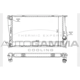 Radiateur, refroidissement du moteur AUTOGAMMA 104626