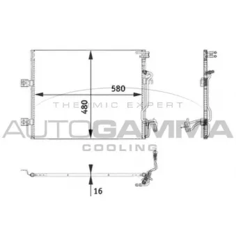 Condenseur, climatisation AUTOGAMMA 105010