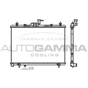 Radiateur, refroidissement du moteur AUTOGAMMA 107681