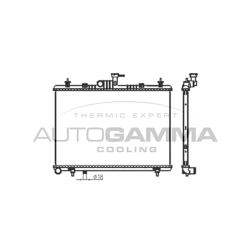 Radiateur, refroidissement du moteur AUTOGAMMA 107681