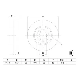 Jeu de 2 disques de frein arrière BOSCH 0 986 479 B26