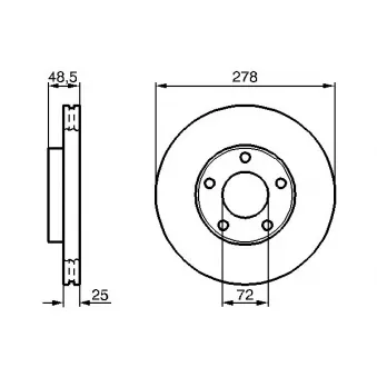 Jeu de 2 disques de frein avant BOSCH 0 986 479 C68