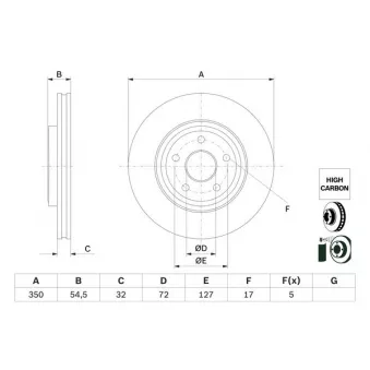 Jeu de 2 disques de frein avant BOSCH 0 986 479 F01