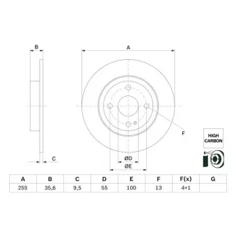 Jeu de 2 disques de frein arrière BOSCH 0 986 479 G72