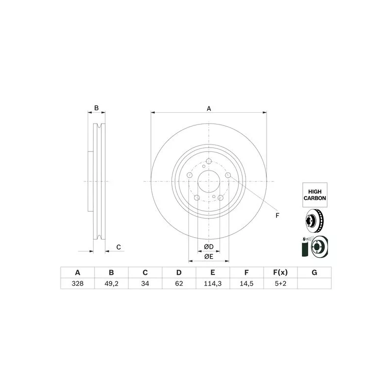 Jeu de 2 disques de frein avant BOSCH 0 986 479 H04