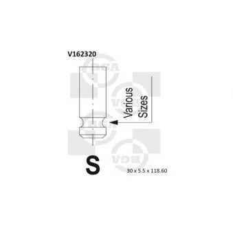 Soupape d'admission BGA V162320