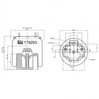 Ressort pneumatique, suspension pneumatique FEBI BILSTEIN 179293