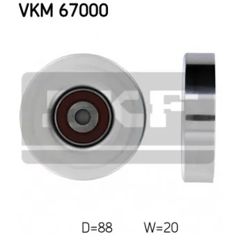 Poulie renvoi/transmission, courroie trapézoïdale à nervures SKF VKM 67000