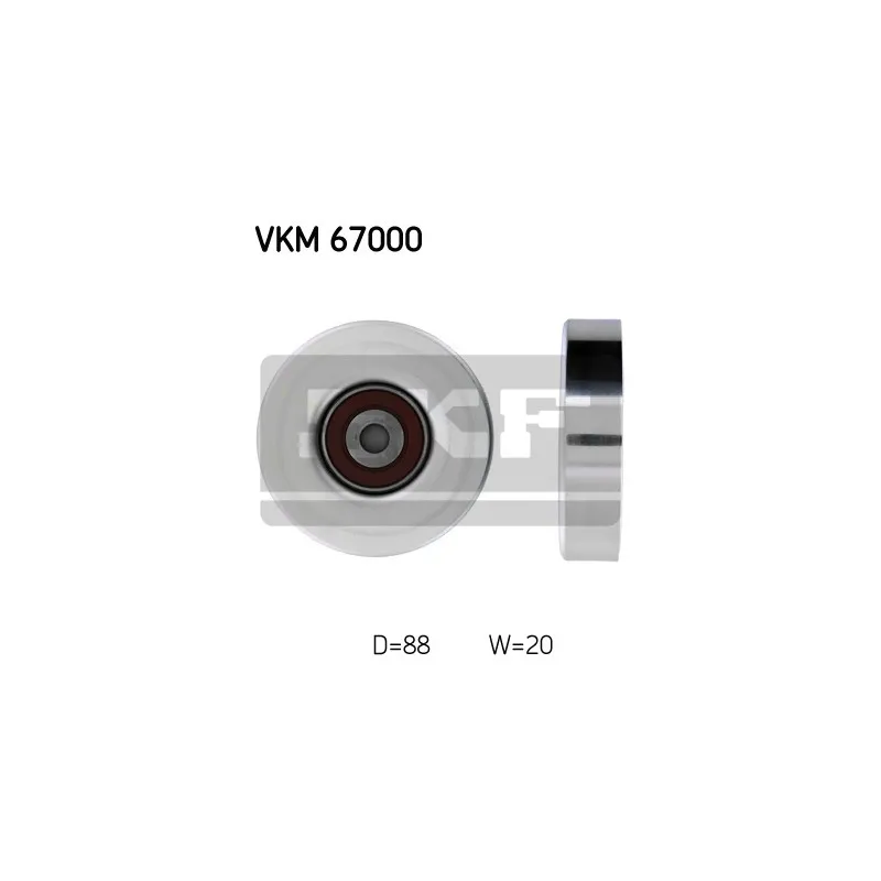 Poulie renvoi/transmission, courroie trapézoïdale à nervures SKF VKM 67000