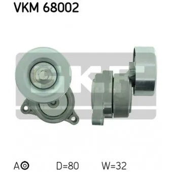 Poulie-tendeur, courroie trapézoïdale à nervures SKF VKM 68002